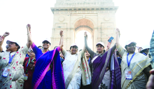 CM Rekha joins Shakti Walk at Kartavya Path on Women’s Day