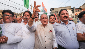 Congress protests in Jammu over BJP poster linking Rahul Gandhi, Akhilesh Yadav to militancy