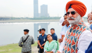 Delhi LG InspectsYamuna river