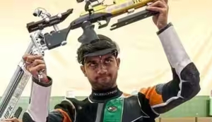 Dhillon wins silver, Rudrankksh bronze in Asian Games shooting