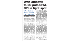 DMK affidavit to EC puts CPM, CPI in tight spot