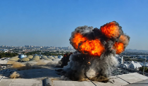 Drone strike at Kuwait Airport captured on video; Terminal 1 roof collapses after Impact