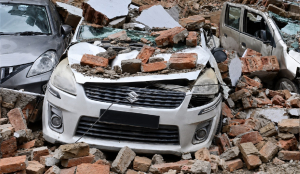 Eight vehicles damaged as parking wall collapses in south Delhi