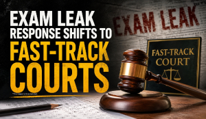 Exam leak response shifts to fast-track courts