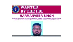 FBI seeks Indian national Harmanveer Singh in drug probe