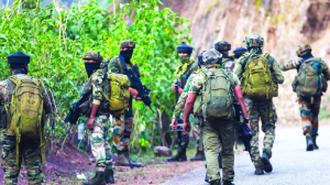 Forces exchange fire with terrorists in J&K