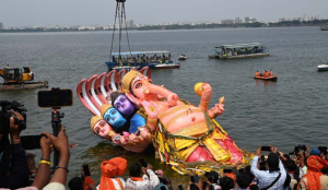 Ganesha idol immersion underway across Telangana amid elaborate security arrangements