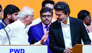 Governor stops Vijay’s off-script oath-speech at swearing-in