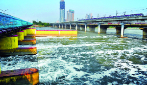 Govt to tackle Yamuna froth at Kalindi Kunj barrage