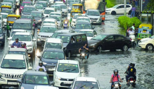 Gurugram police advise WFH as heavy rain triggers severe traffic chaos