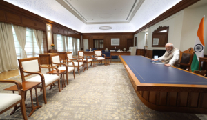 High-level meeting of Union ministers held at PM Modi's office in Parliament