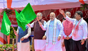 HM Amit Shah launches 400 emergency vehicles, 32 forensic vans in Chhattisgarh
