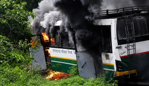 HRTC bus destroyed in fire near Palampur; all passengers escape unharmed