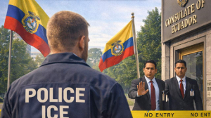 ICE agent rebuffed after attempting to enter Ecuadorian consulate