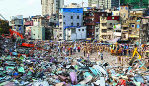 Illegal structures demolished at Garib Nagar near Bandra station