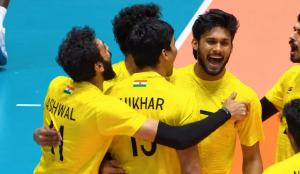 India rally from two sets down to beat Qatar, reach Asian Games volleyball quarterfinals