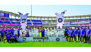 India thrash Afghanistan as Manav Suthar shines