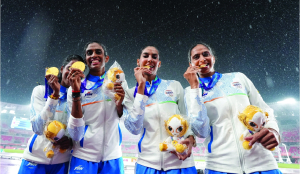 India wins first athletics gold at Asiad