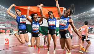 India wins first athletics gold of 2026 Asian Games in women's 4x400m relay