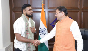 Indian Basketball player Ulhas K.S honoured by Uttarakhand CM Pushkar Singh Dhami