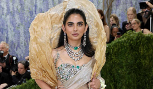 Isha Ambani’s Met Gala 2026 Look Celebrates Indian Craft with Gold Saree, Gajra and Mango Art