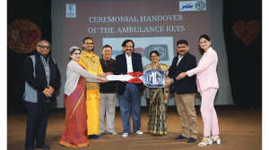JSW MG Motor hands over Hector ambulance to Chinmaya Mission