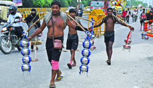 Kanwar Yatra traffic chokes national Capital roads amid heavy rain