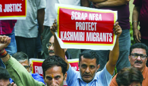 Kashmiri Pandits protest relief rations integration into NFSA