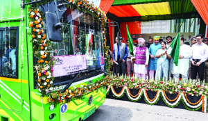 LG Sandhu, CM Rekha flag off 200 EV buses