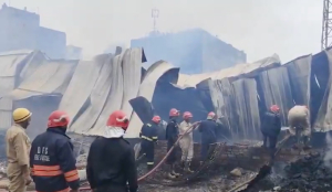 Massive fire breaks out at warehouse in Delhi's Swaroop Colony
