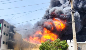 Massive fire erupts warehouse Nuh Haryana, fire visible 5 km, 14 fire engines deployed