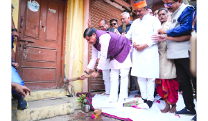 Mohan Yadav swings pickaxe at own home as part of road-widening project