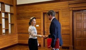 Myanmar's detained former leader Aung San Suu Kyi meets Red Cross representative