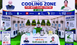 NEET retest: Cooling zones set up for parents waiting outside exam centres