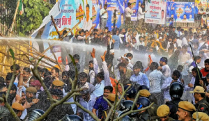 NEET UG 2026: Police use water cannons on Congress workers during NEET paper leak protest in Jaipur