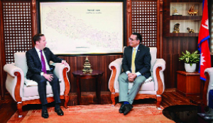 Nepal’s finance minister and US envoy Sergio Gor discuss economic partnership