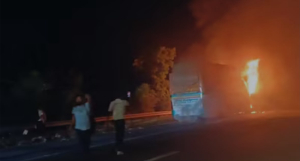 Nine killed, many injured  after sleeper tourist bus catches fire on Yamuna Expressway in Greater Noida