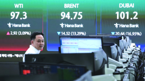 Oil prices rise again, world shares retreat on fragile Iran ceasefire