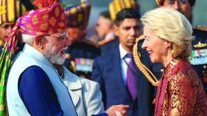 PM Modi’s saafa, EU president Ursula’s bandhgala turn heads at R-day parade