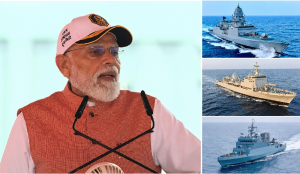 PM Modi commissions 3 Indigenous Naval Platforms, highlights India’s growing maritime strength