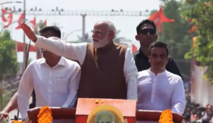 PM Modi Holds Roadshow In Somnath Ahead Of Somnath Amrut Mahotsav