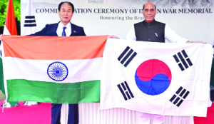 Rajnath inaugurates Indian War memorial in Seoul