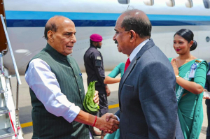 Rajnath Singh arrives in Sri Lanka on three-day visit
