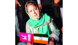 Row over Mehbooba holding Tricolour upside down