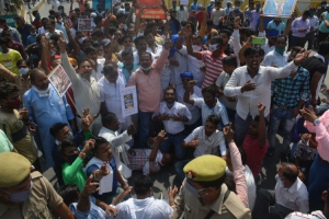 Sanitation workers strike in Aligarh over arrest of Valmiki youth