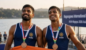 Satnam Singh, Salman Khan win bronze in men's double sculls at Asian Games