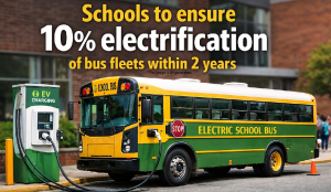 Schools to ensure 10% electrification of bus fleets within 2 years