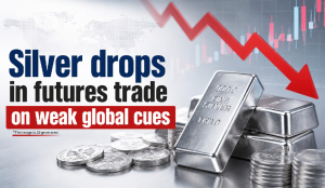 Silver drops in futures trade on weak global cues
