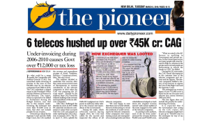 Six telecom companies hushed up over Rs. 45000 cr : CAG