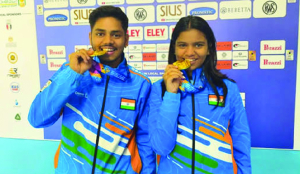 Sonam and Himanshu clinch bronze in 10m air rifle mixed team at ISSF World Cup